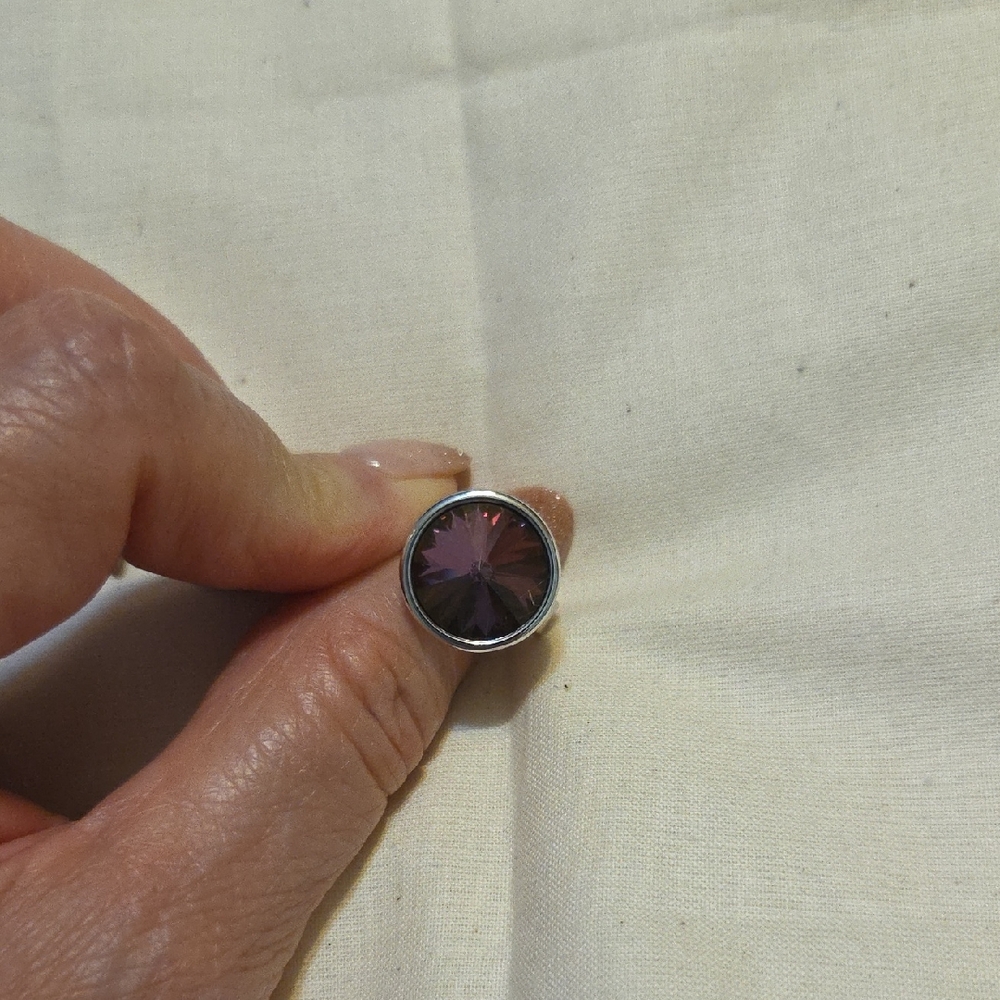 Borun Silver and Purple Women's Ring